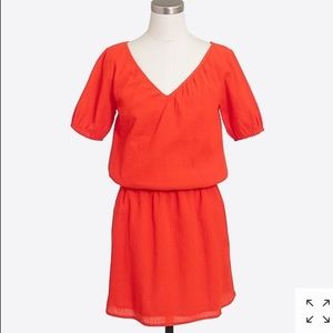 J crew cap sleeve gauze dress - medium cerise